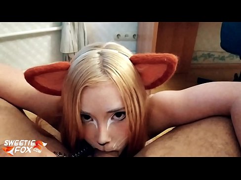❤️ Kitsune waxay liqaysaa dick oo afkeeda ku dhufatey Galmo ❤